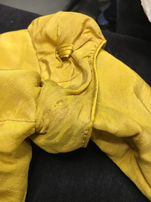 Lot 114 - A yellow silk twill gros de Tours silk spencer, probably English, 1815-17