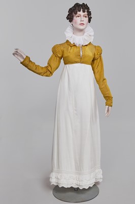 Lot 114 - A yellow silk twill gros de Tours silk spencer, probably English, 1815-17