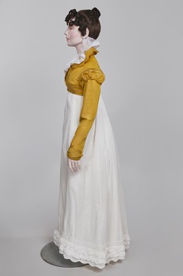 Lot 114 - A yellow silk twill gros de Tours silk spencer, probably English, 1815-17