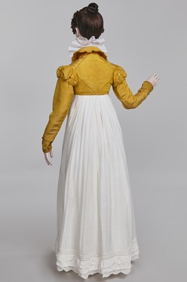 Lot 114 - A yellow silk twill gros de Tours silk spencer, probably English, 1815-17