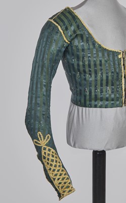 Lot 3 - A striped silk Hussar-style jacket, French, circa 1795