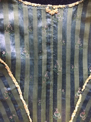 Lot 3 - A striped silk Hussar-style jacket, French, circa 1795