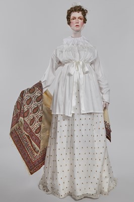 Lot 85 - A rare white piqué cotton pregnancy jacket, French, 1810-13