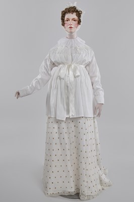 Lot 85 - A rare white piqué cotton pregnancy jacket, French, 1810-13