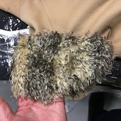Lot 116 - A fine wool redingote with faux fur (silk shag) trim, French, 1815-20