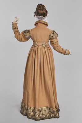 Lot 116 - A fine wool redingote with faux fur (silk shag) trim, French, 1815-20