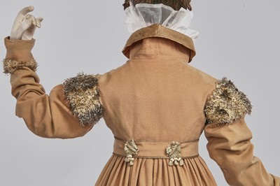 Lot 116 - A fine wool redingote with faux fur (silk shag) trim, French, 1815-20