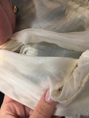 Lot 41 - A whitework embroidered muslin dress with trained hem, French, circa 1803