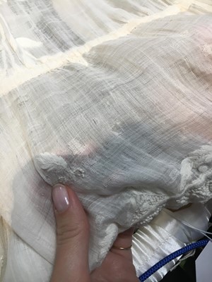 Lot 41 - A whitework embroidered muslin dress with trained hem, French, circa 1803