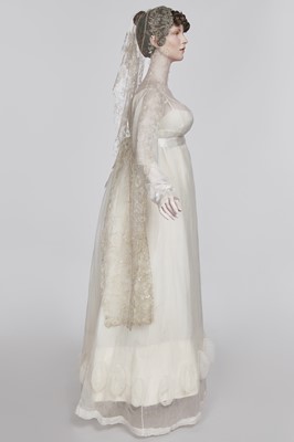 Lot 113 - A white muslin dress, English, circa 1815-16