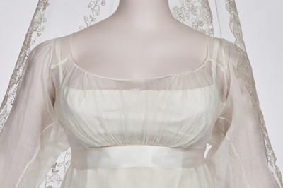 Lot 113 - A white muslin dress, English, circa 1815-16