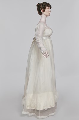 Lot 113 - A white muslin dress, English, circa 1815-16