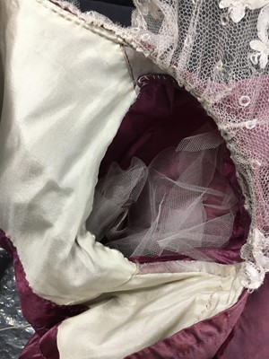 Lot 91 - A pink satin evening gown, probably English, circa 1812