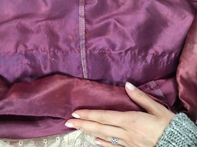 Lot 91 - A pink satin evening gown, probably English, circa 1812