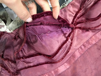 Lot 91 - A pink satin evening gown, probably English, circa 1812