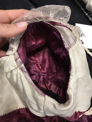 Lot 91 - A pink satin evening gown, probably English, circa 1812