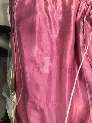 Lot 91 - A pink satin evening gown, probably English, circa 1812