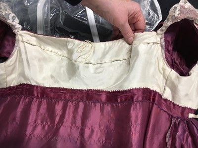 Lot 91 - A pink satin evening gown, probably English, circa 1812