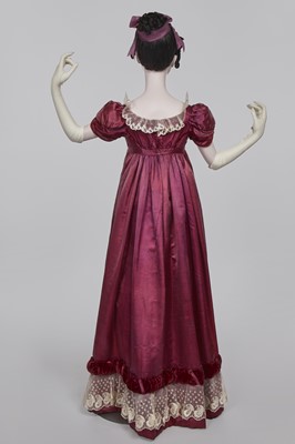 Lot 91 - A pink satin evening gown, probably English, circa 1812