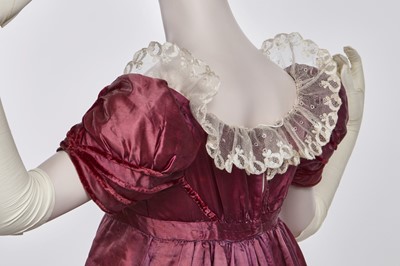 Lot 91 - A pink satin evening gown, probably English, circa 1812