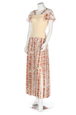 Lot 350 - A John Galliano printed chiffon dress,...