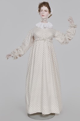 Lot 99 - A sprigged cotton morning dress, English, circa 1813