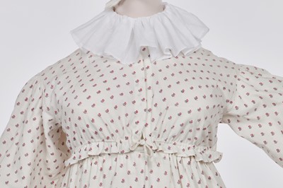 Lot 99 - A sprigged cotton morning dress, English, circa 1813