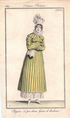 Lot 111 - A pale apricot sarsanet redingote/pelisse, French, circa 1815