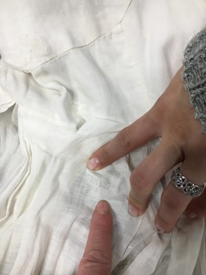 Lot 32 - An embroidered white linon dress, French, 1800-1803
