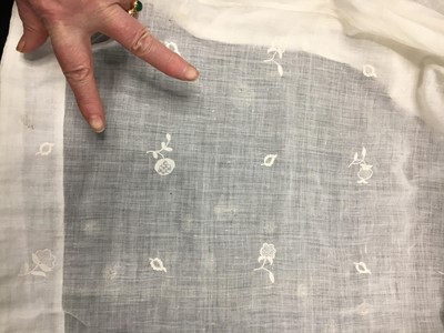 Lot 32 - An embroidered white linon dress, French, 1800-1803