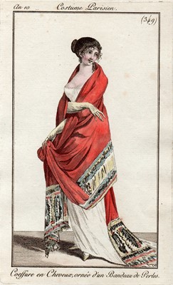 Lot 37 - A fine white muslin gown with long train, French, circa 1803