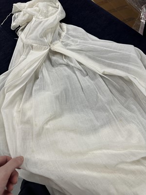 Lot 37 - A fine white muslin gown with long train, French, circa 1803