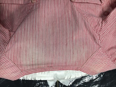 Lot 50 - A pink and white striped cotton cambric spencer and petticoat, English, circa 1807-09