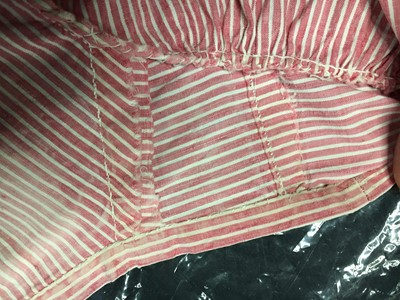 Lot 50 - A pink and white striped cotton cambric spencer and petticoat, English, circa 1807-09