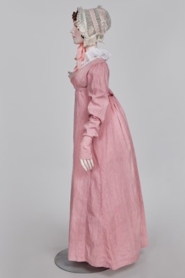 Lot 50 - A pink and white striped cotton cambric spencer and petticoat, English, circa 1807-09