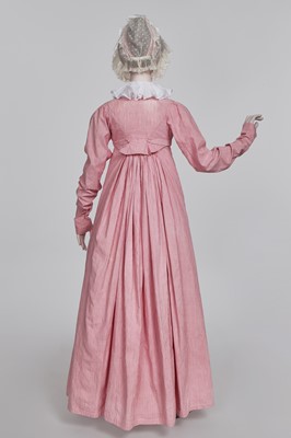 Lot 50 - A pink and white striped cotton cambric spencer and petticoat, English, circa 1807-09