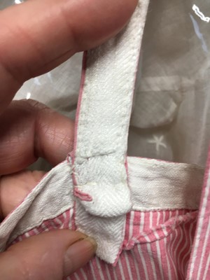 Lot 50 - A pink and white striped cotton cambric spencer and petticoat, English, circa 1807-09