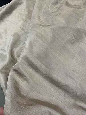 Lot 95 - A taupe twill shot sarsanet evening dress, circa 1812