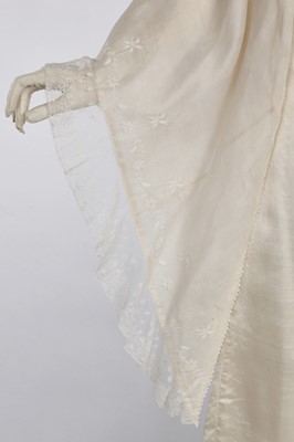 Lot 112 - A fine white-worked batiste shawl, circa 1830
