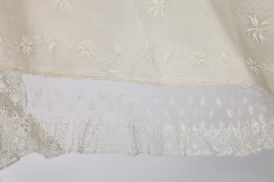 Lot 112 - A fine white-worked batiste shawl, circa 1830