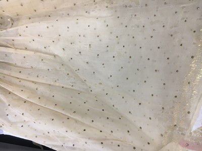 Lot 49 - A gold embroidered silk tulle dance dress, French, circa 1807