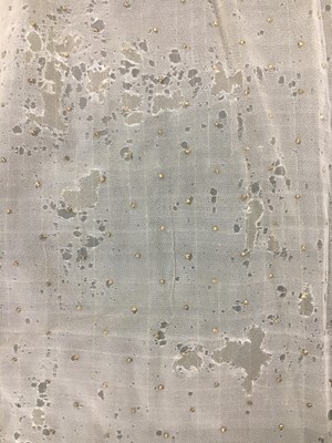 Lot 49 - A gold embroidered silk tulle dance dress, French, circa 1807