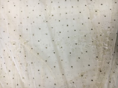 Lot 49 - A gold embroidered silk tulle dance dress, French, circa 1807