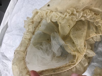 Lot 49 - A gold embroidered silk tulle dance dress, French, circa 1807