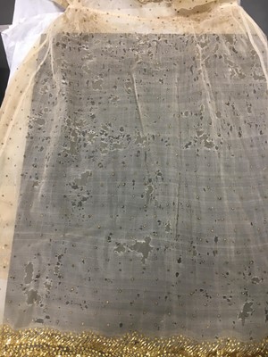 Lot 49 - A gold embroidered silk tulle dance dress, French, circa 1807