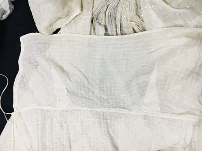 Lot 44 - A rare white bugle beaded batiste evening gown, English, circa 1805