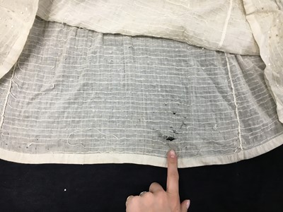 Lot 44 - A rare white bugle beaded batiste evening gown, English, circa 1805