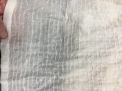 Lot 44 - A rare white bugle beaded batiste evening gown, English, circa 1805