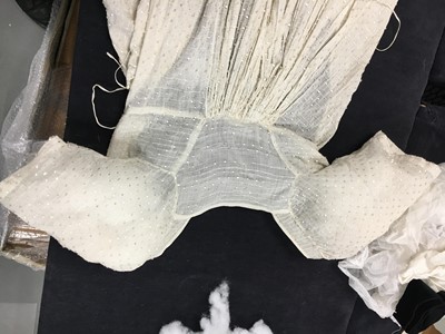Lot 44 - A rare white bugle beaded batiste evening gown, English, circa 1805