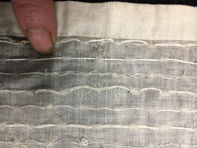 Lot 44 - A rare white bugle beaded batiste evening gown, English, circa 1805